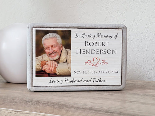 Memorial Stone with Personalized Photo & Text