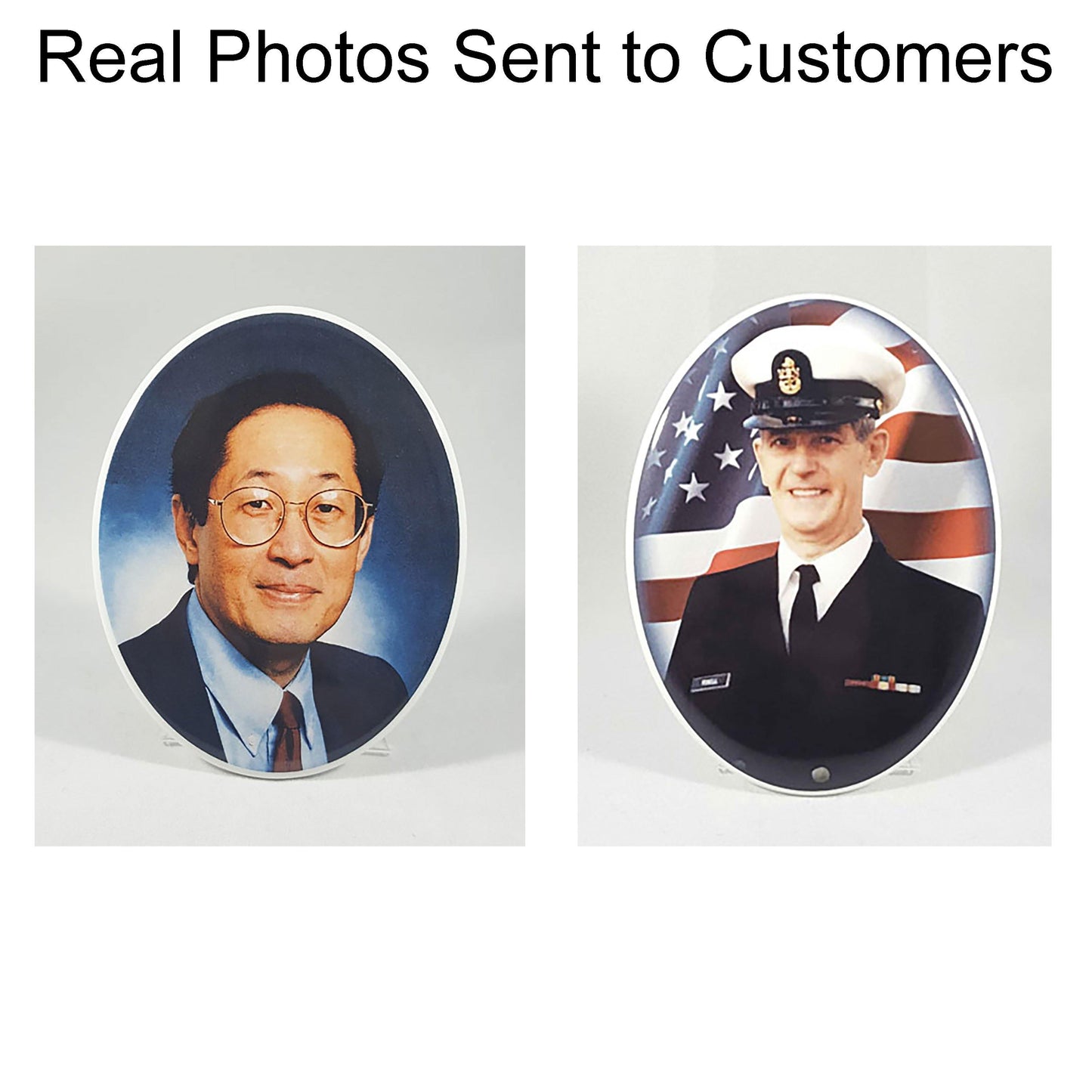 Oval headstone pictures sent to customers