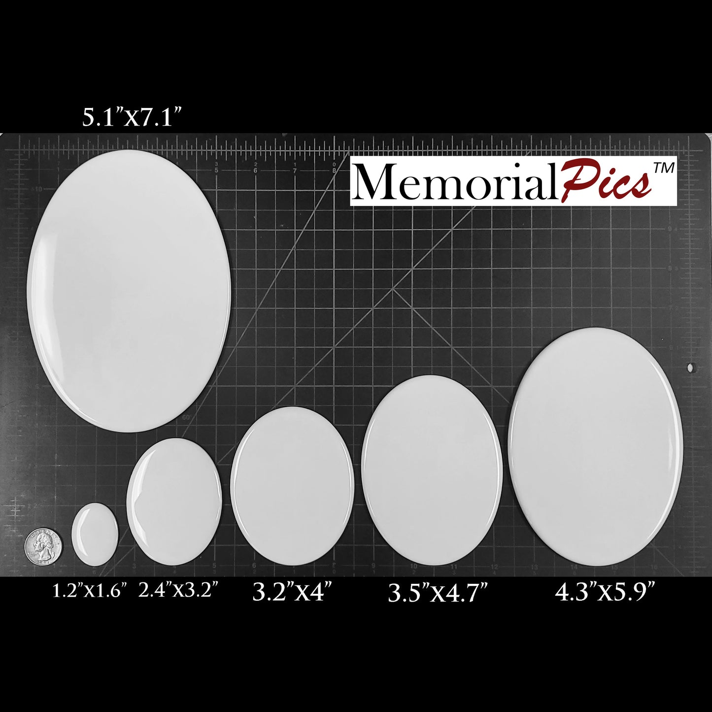 Oval Pictures for Headstones without Frames