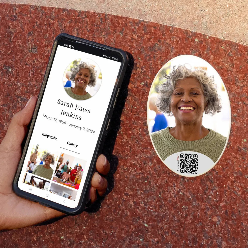 MemorialPics QR portrait product example